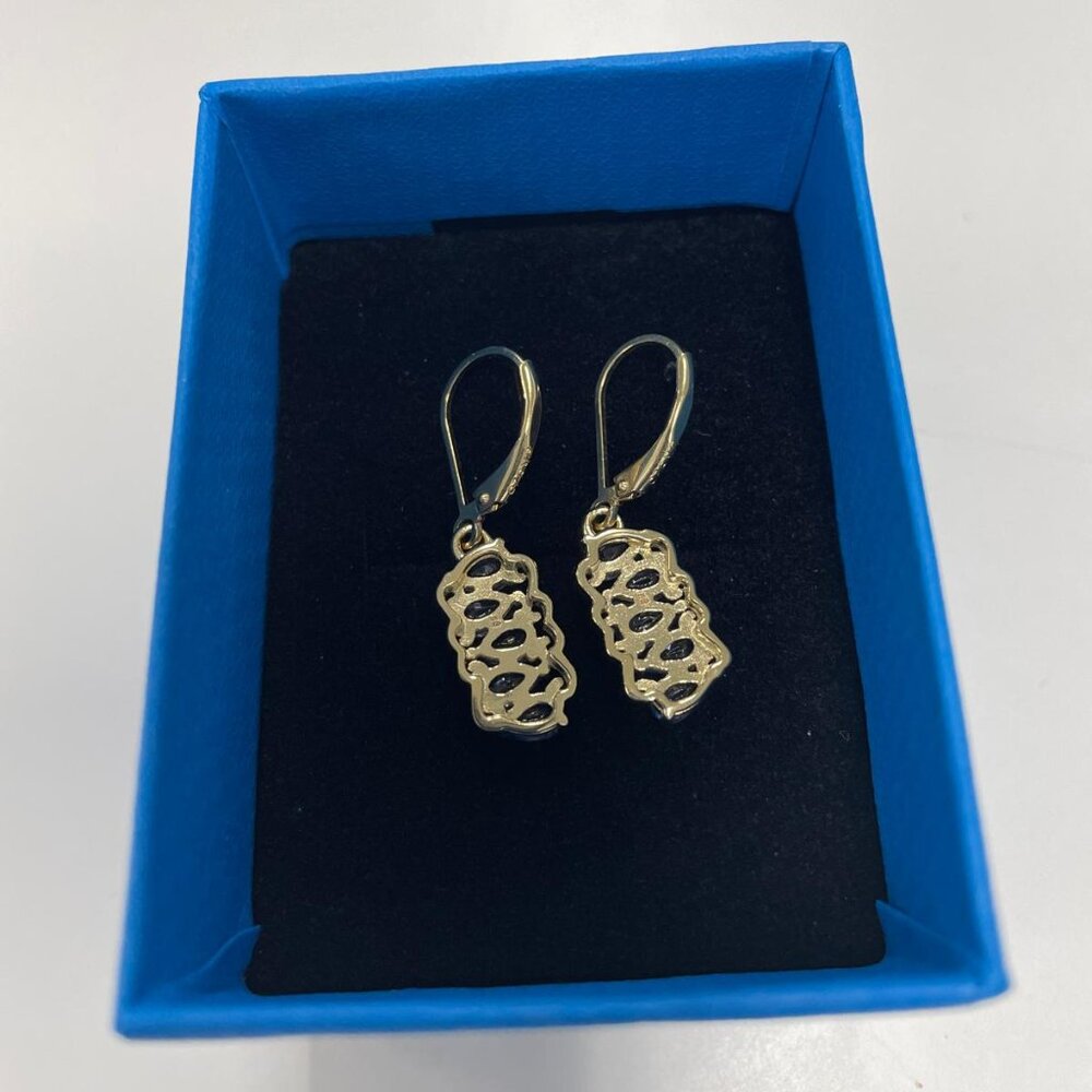 JTV Blue Tanzanite 18k Yellow Gold Over Sterling Silver Dangle Earrings 1.96ctw - Picture 5 of 9
